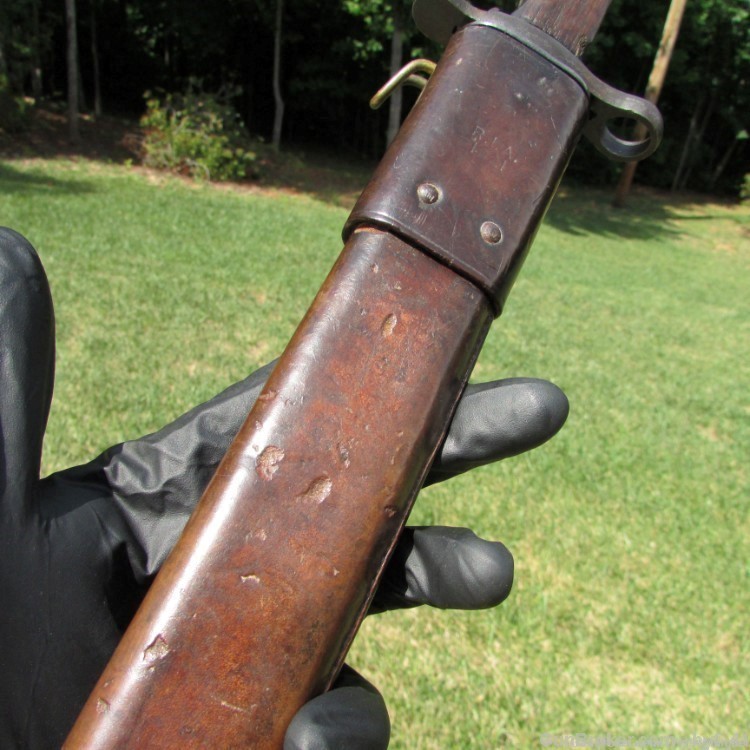 US ROCKISLAND ARMORY MODEL 1905 BAYONET WITH LEATHER SCABBARD DATED 1918-img-12