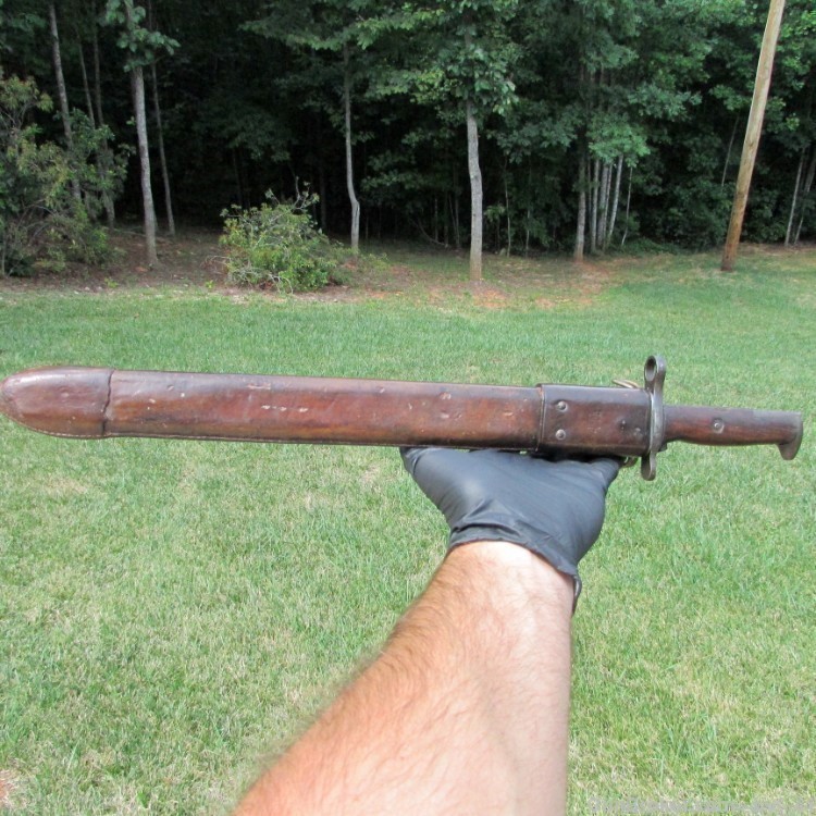 US ROCKISLAND ARMORY MODEL 1905 BAYONET WITH LEATHER SCABBARD DATED 1918-img-38