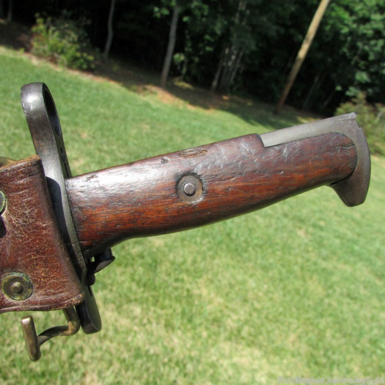 US ROCKISLAND ARMORY MODEL 1905 BAYONET WITH LEATHER SCABBARD DATED 1918-img-6