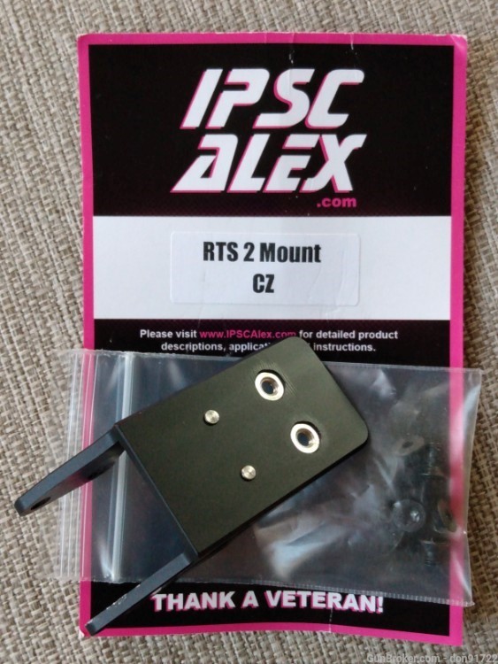 Used IPSC Alex STS2/RTS2 Mount for CZ, Anodized Black Aluminum (Free S&H)-img-2