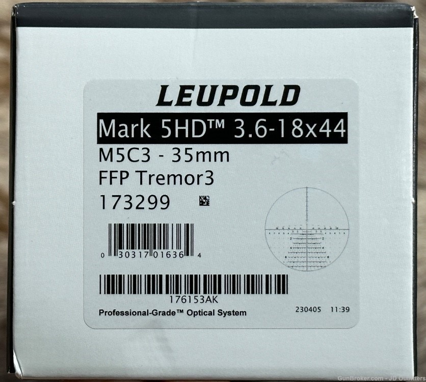 NEW LEUPOLD MARK 5HD 3.6-18X44 M5C3 FFP TREMOR 3 RETICLE-img-1