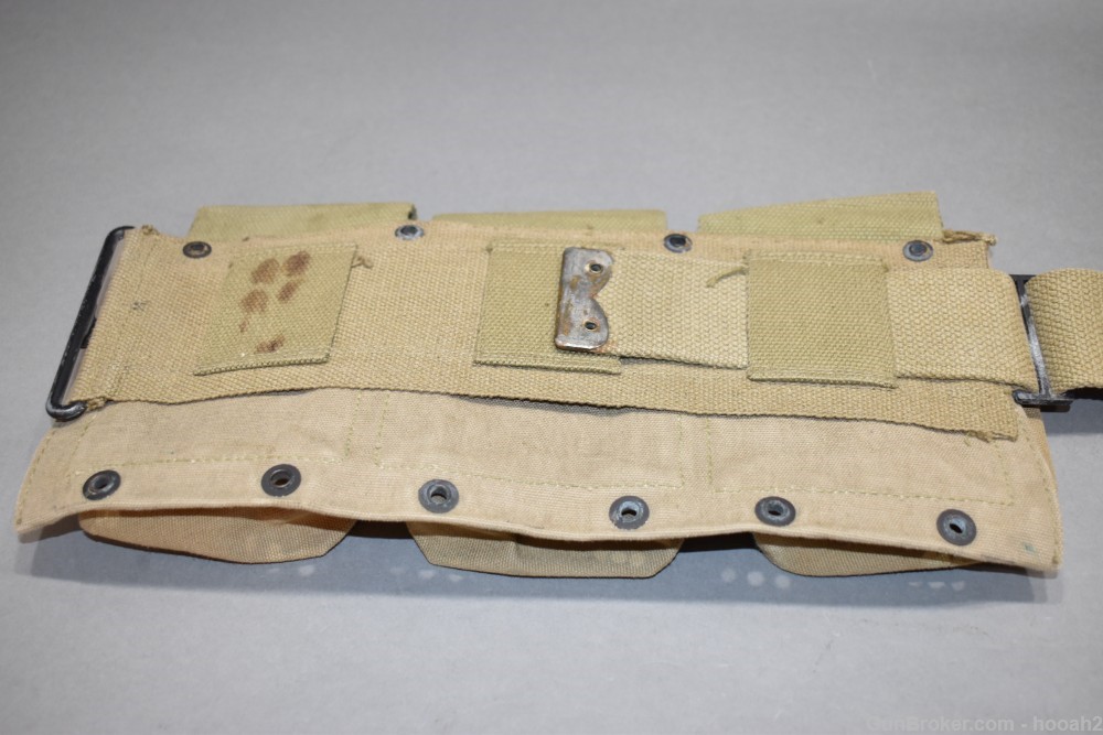 US WWII 1942 Dated Browning Automatic Rifle BAR 6 Pocket Magazine Belt -img-12