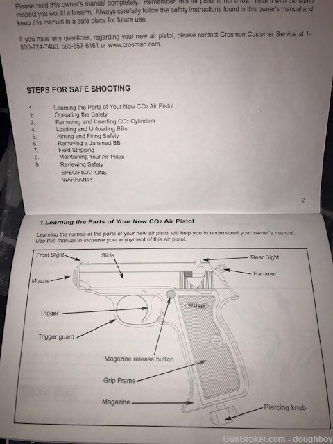 Walther PPK/S BB CO2 Pistol Instruction Manual Instructions-img-2