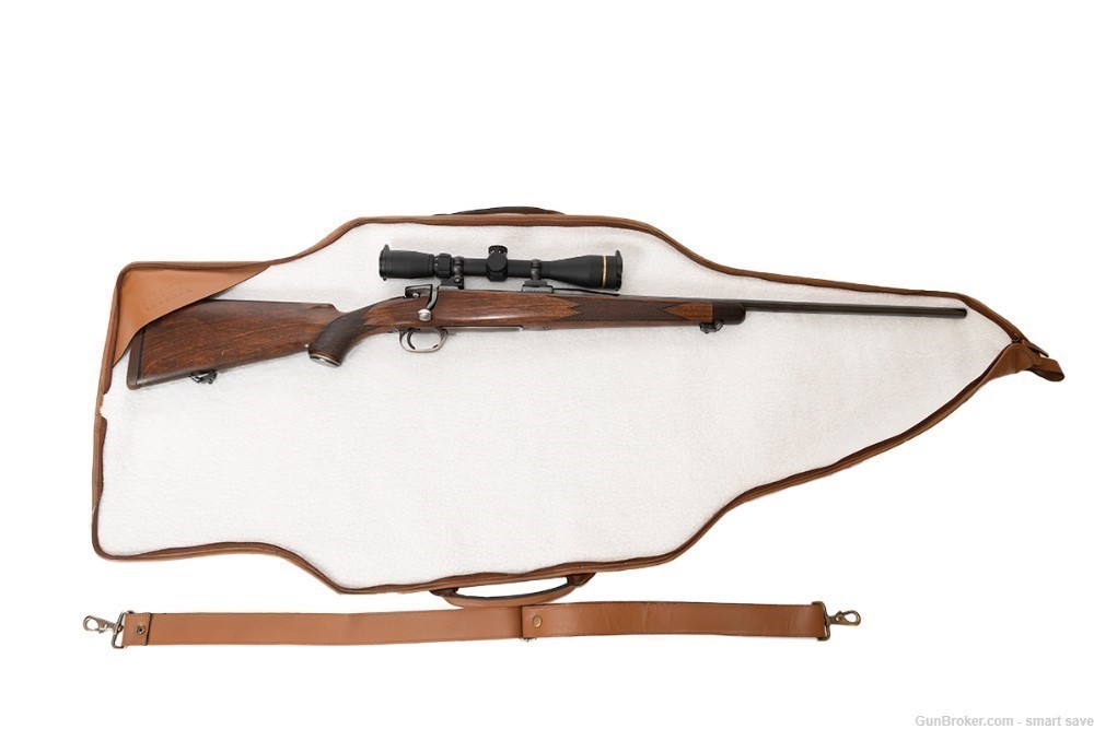 Handcrafted Genuine Leather 50” Rifle Gun Shotgun Case Bag Faux Fur Lining-img-4
