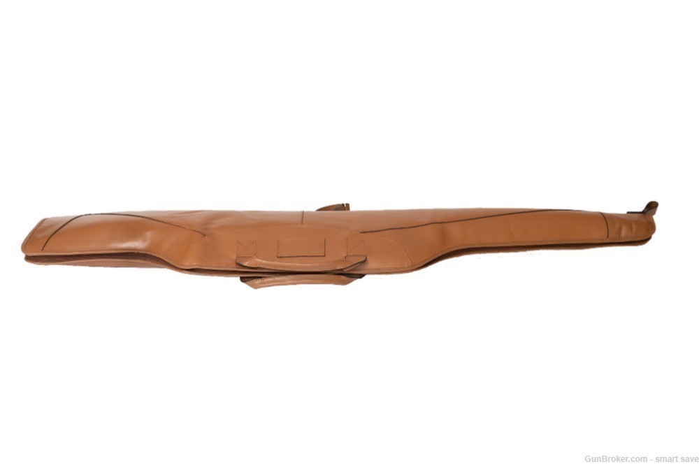 Handcrafted Genuine Leather 50” Rifle Gun Shotgun Case Bag Faux Fur Lining-img-2