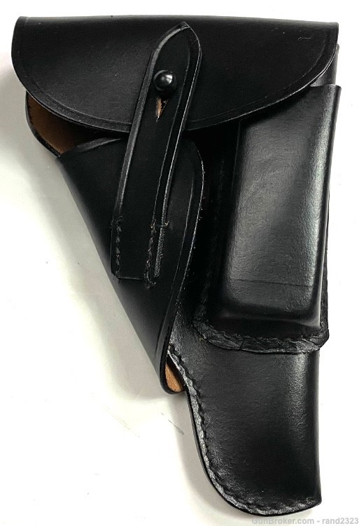 WWII GERMAN WALTHER 7.65MM PP PISTOL HOLSTER-BLACK LEATHER-img-0