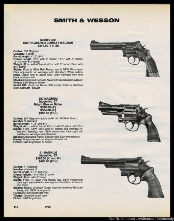 1988 SMITH & WESSON 586 Distinguished Combat 27 .357-57 .41 mag Revolver AD-img-0
