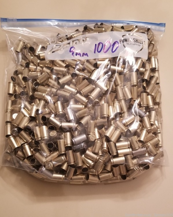 9mm 1000 Brass Cases Polished and Ready for Reload-img-0