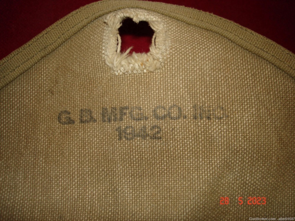 WWII Thompson MG Drum mag canvas pouch G.D.MFG CO 1942 dated-img-1