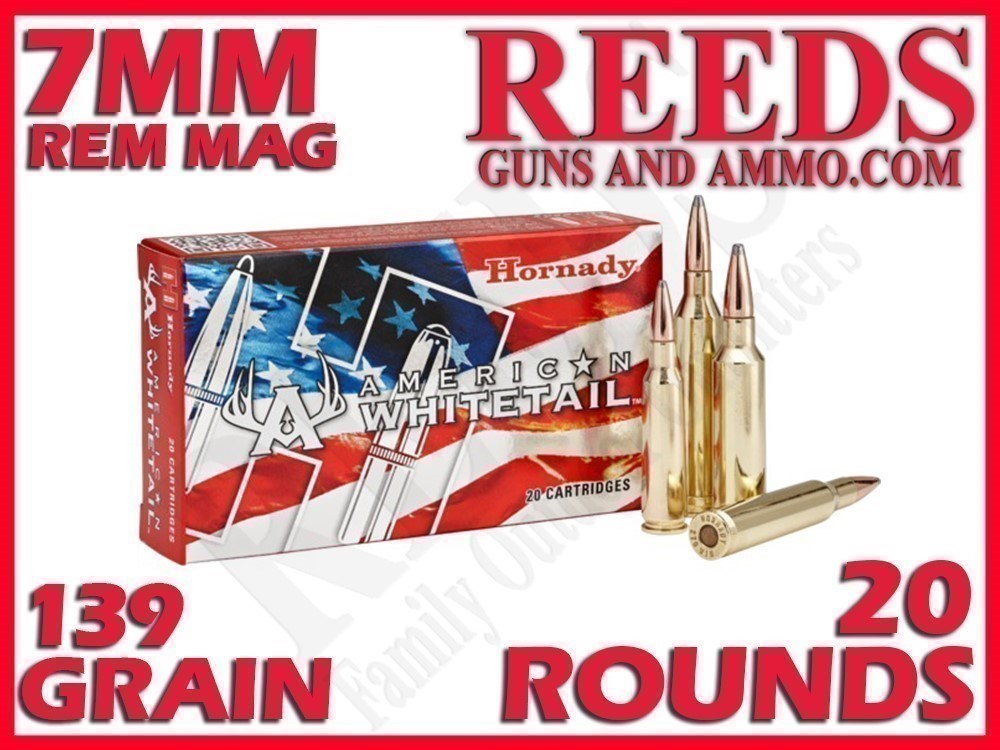 Hornady American Whitetail Soft Point 7mm Rem Mag 139 Grain 80591-img-0