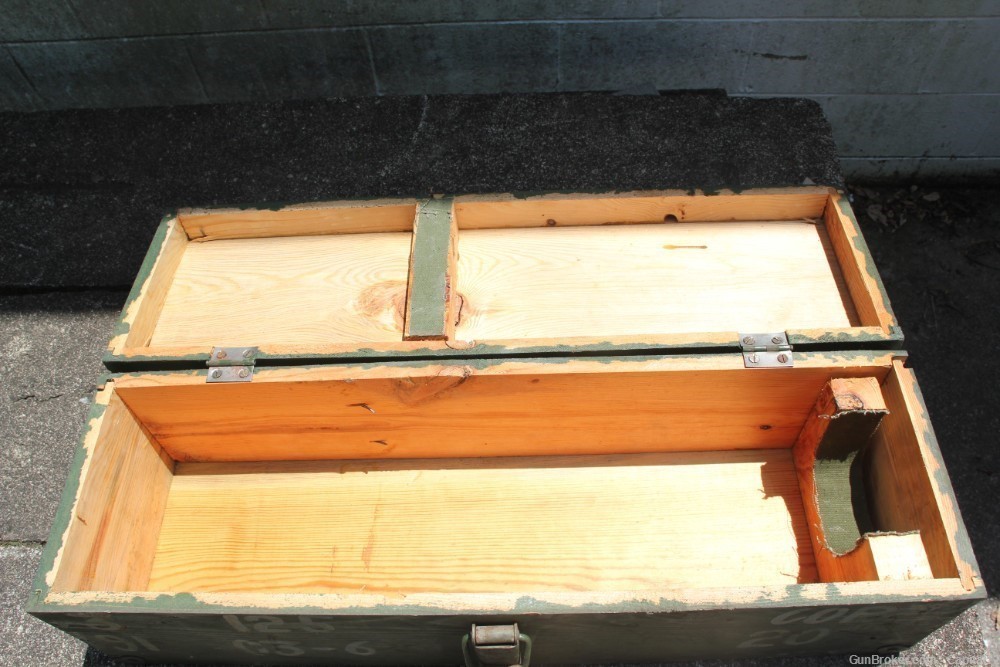 Albanian Green Wooden Ammo Military Box Case Crate w/ Suitcase Style handle-img-5