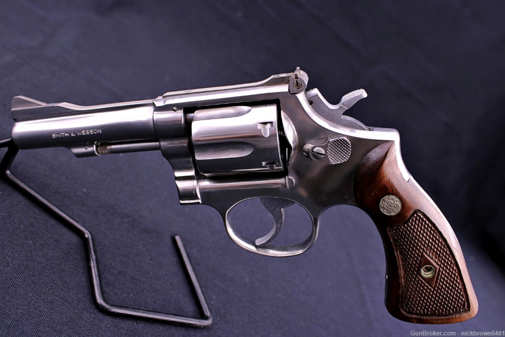1973-1974 SMITH & WESSON MODEL 67 NO DASH 38 SPECIAL 4" BBL NICKEL FINISH -img-3