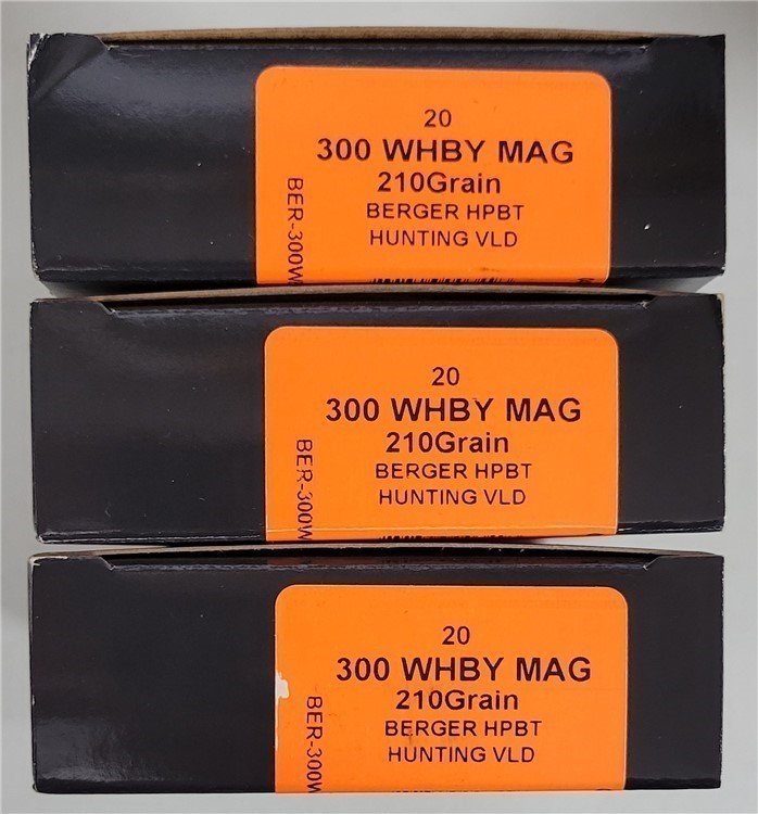 HSM 300 Weatherby mag 210gr Berger HPBT lot of 60rds -img-0
