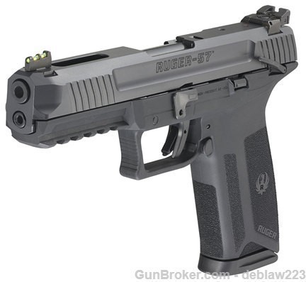 Ruger 57 5.7x28mm 20+1 Black Fiber Optic Sight Pistol LayAway Option 16401-img-2