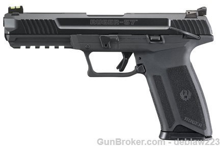 Ruger 57 5.7x28mm 20+1 Black Fiber Optic Sight Pistol LayAway Option 16401-img-0
