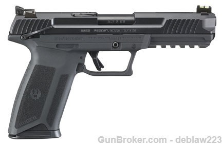 Ruger 57 5.7x28mm 20+1 Black Fiber Optic Sight Pistol LayAway Option 16401-img-1