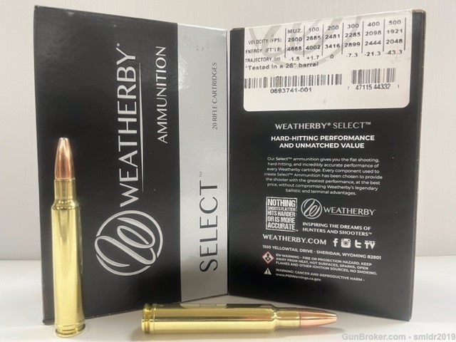20 Rounds Weatherby Select 340 Weatherby Mag 250gr Interlock Factory New-img-2