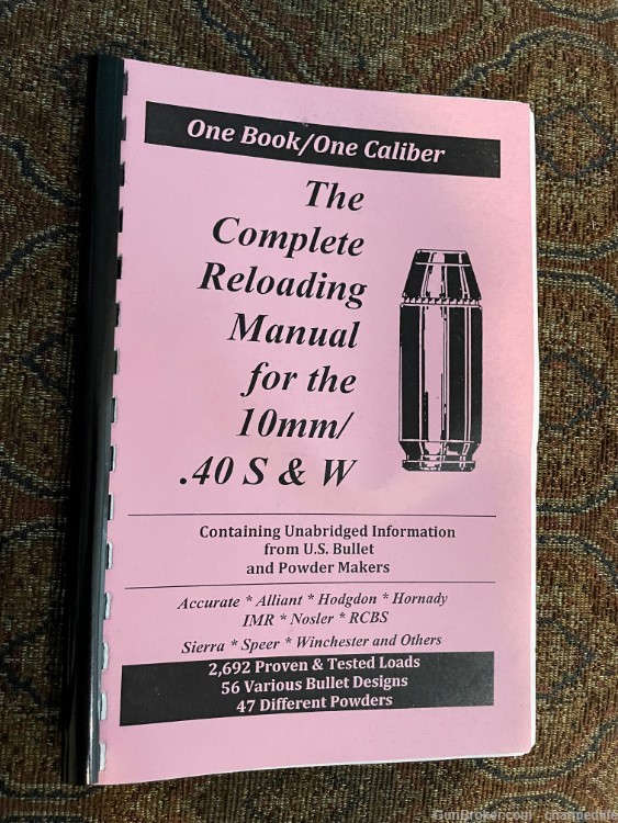 The Complete Reloading Manual for 40 S&W. One book one Caliber.-img-0