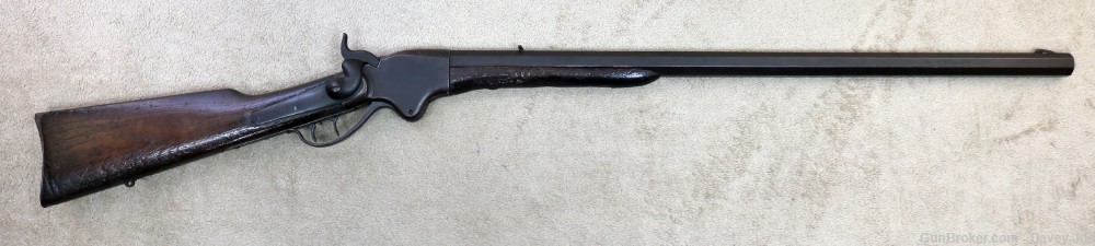Unusual Spencer Heavy octagon Barreled sporting rifle 45 cal buffalo gun-img-0