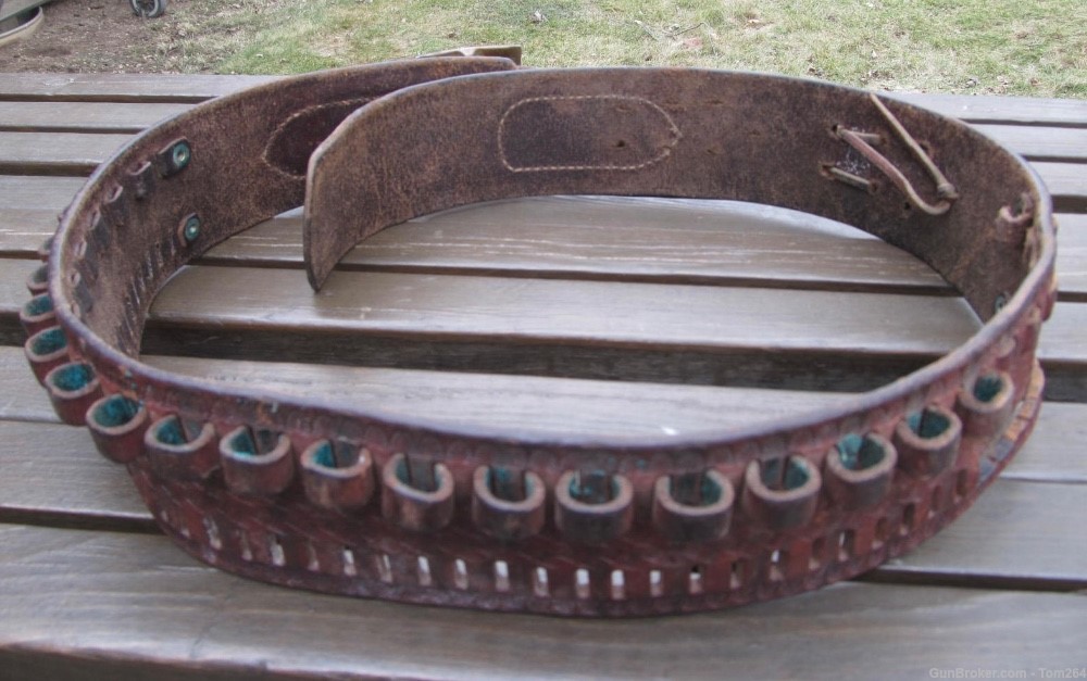 Vintage Western Eubanks Leather Boise Idaho Cartridge Belt-img-4