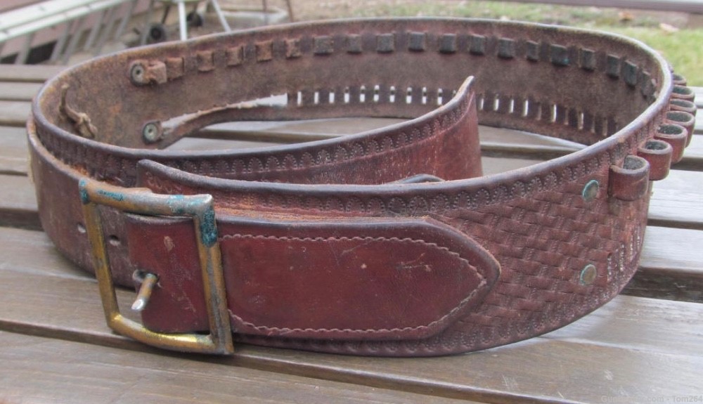 Vintage Western Eubanks Leather Boise Idaho Cartridge Belt-img-2