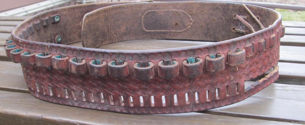 Vintage Western Eubanks Leather Boise Idaho Cartridge Belt-img-3
