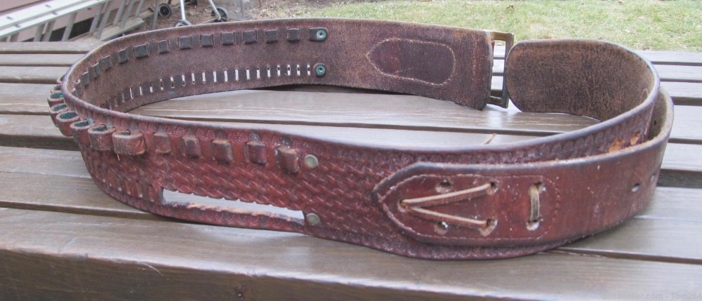 Vintage Western Eubanks Leather Boise Idaho Cartridge Belt-img-7