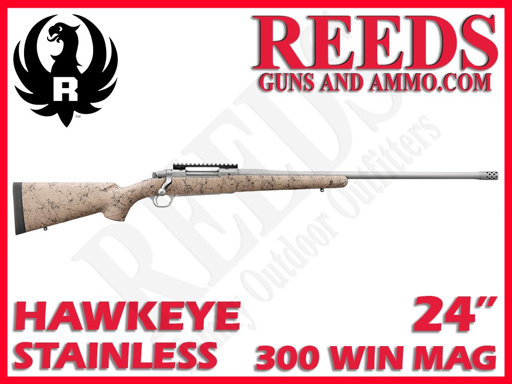 Ruger Hawkeye FTW Hunter Stainless 300 Win Mag 24in 57155-img-0