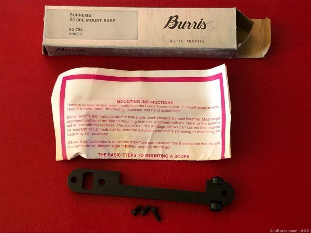 Burris Supreme Scope Mount Base SU-70A Winchester 70 Long Action 410233-img-0