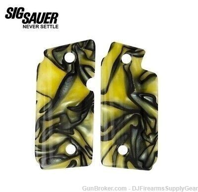 Factory SIG SAUER P238 Yellow Marble Lite Grip Set New No Package-img-0