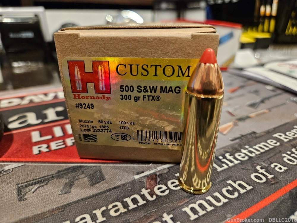 20 ROUNDS HORNADY 500MAG 9249 500 S&W MAGNUM HORNADY-img-1