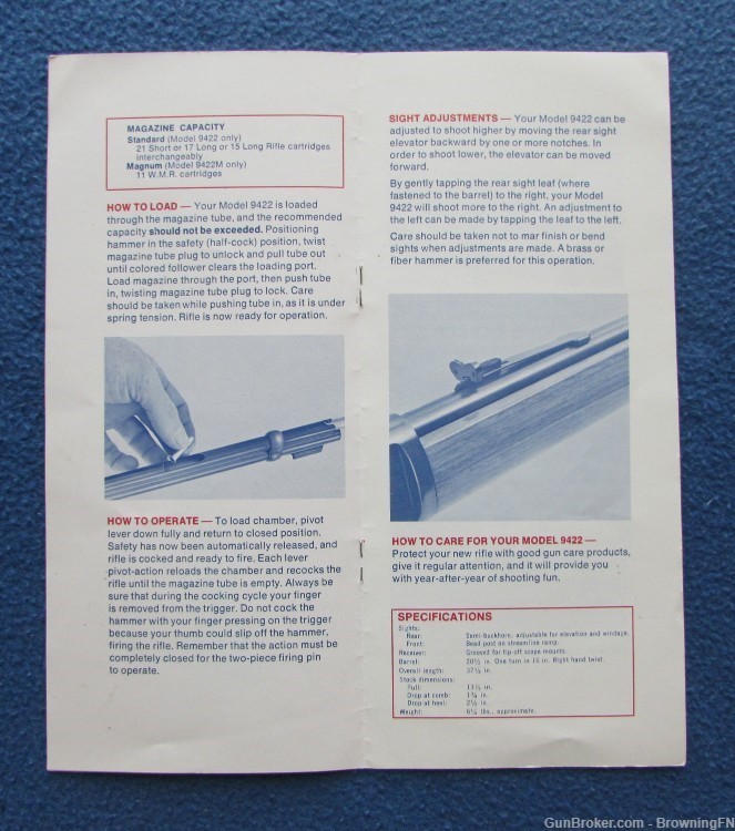 Vintage 1970s Winchester Model 9422  Owners Instruction Manual .22-img-1