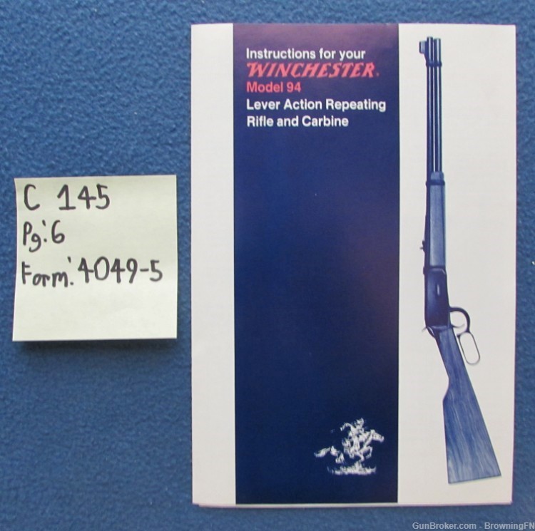 Vintage 1970s Winchester Model 94 Owners Instruction Manual -img-0