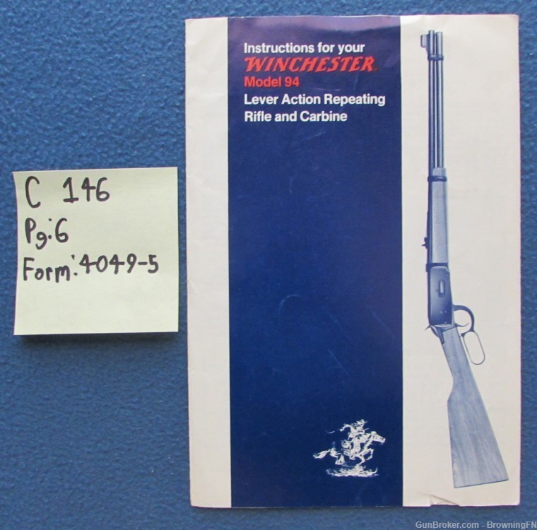 Vintage 1970s Winchester Model 94 Owners Instruction Manual Lever Action-img-0