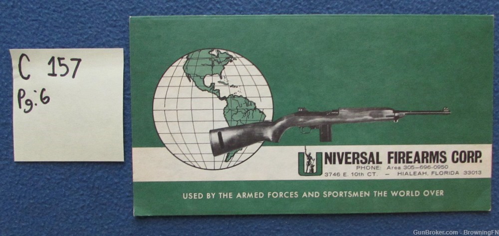 Vintage Universal Firearms M1 Carbine .30 Model Owners Instruction Manual-img-0