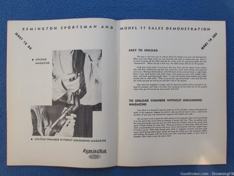 Vintage Remington Model 11 Automatic Demonstration Instruction Manual-img-1
