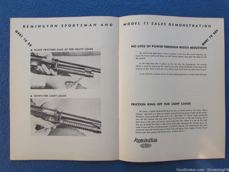 Vintage Remington Model 11 Automatic Demonstration Instruction Manual-img-2