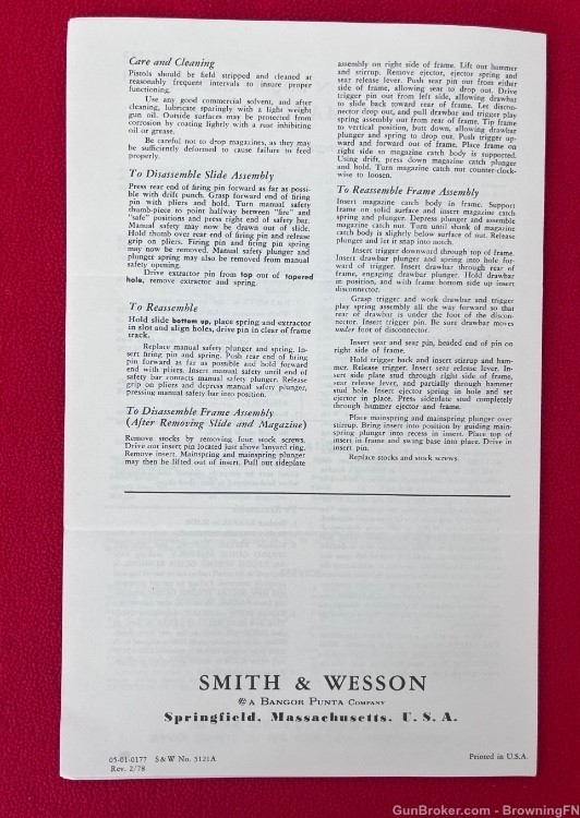 Vintage Smith & Wesson S&W Model 59 Owners Instruction Manual 9mm-img-3