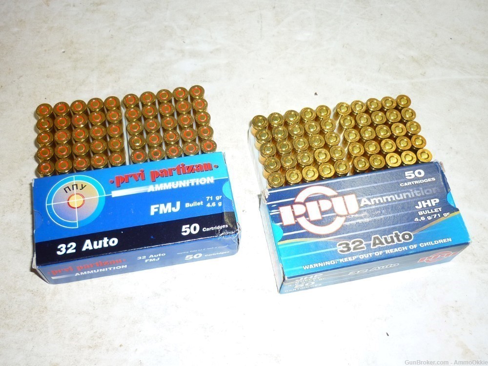 100rd - 32 ACP - FMJ and HP - PPU 32 Auto 71gr - PRACTICE AND SELF DEFENSE-img-0