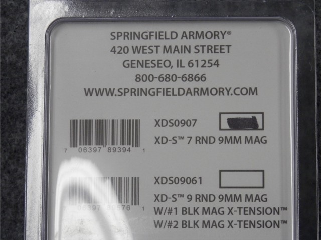 SPRINGFIELD ARMORY XDS 9mm FACTORY 7RD MAG XDS0907-img-1