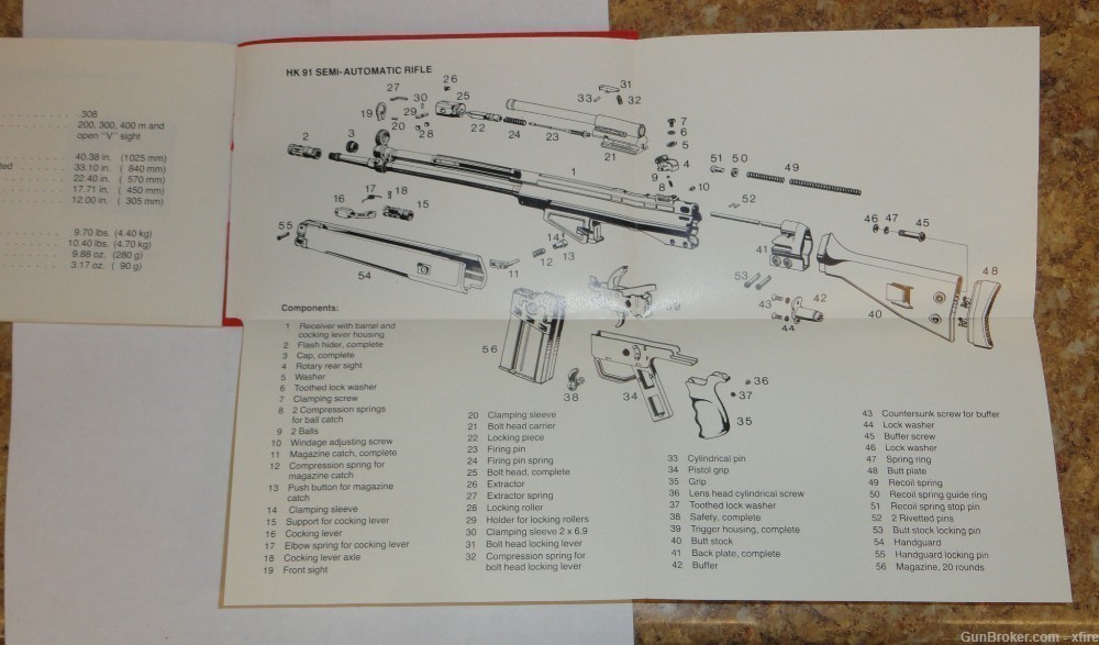 H&K 91 Factory Manual w/ Fold Out Schematic-img-1