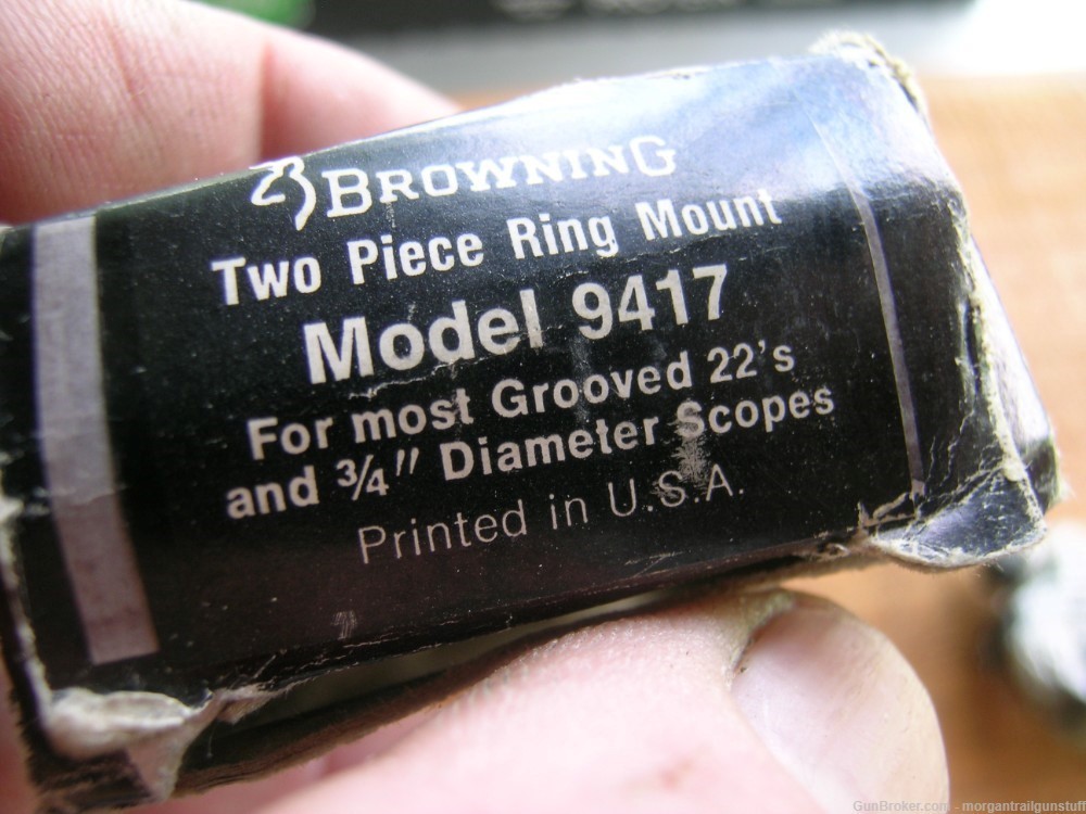  Vintage Browning #9417 Original 3/4" .22 Rimfire Scope Mount Rings.-img-2