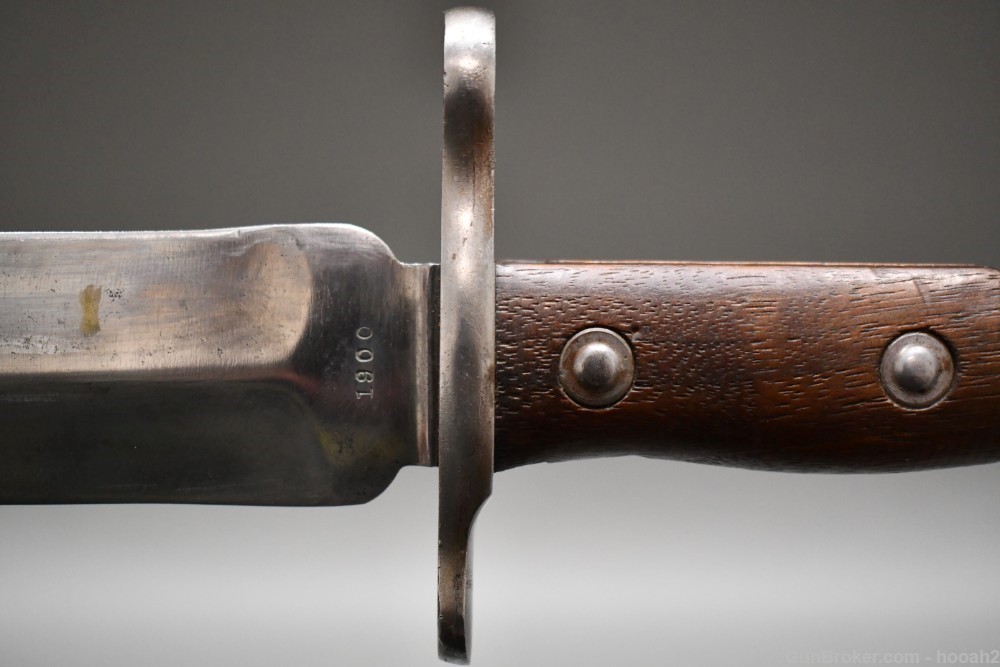 Scarce US Springfield Krag Model 1900 Experimental Bowie Bayonet W Scabbard-img-6