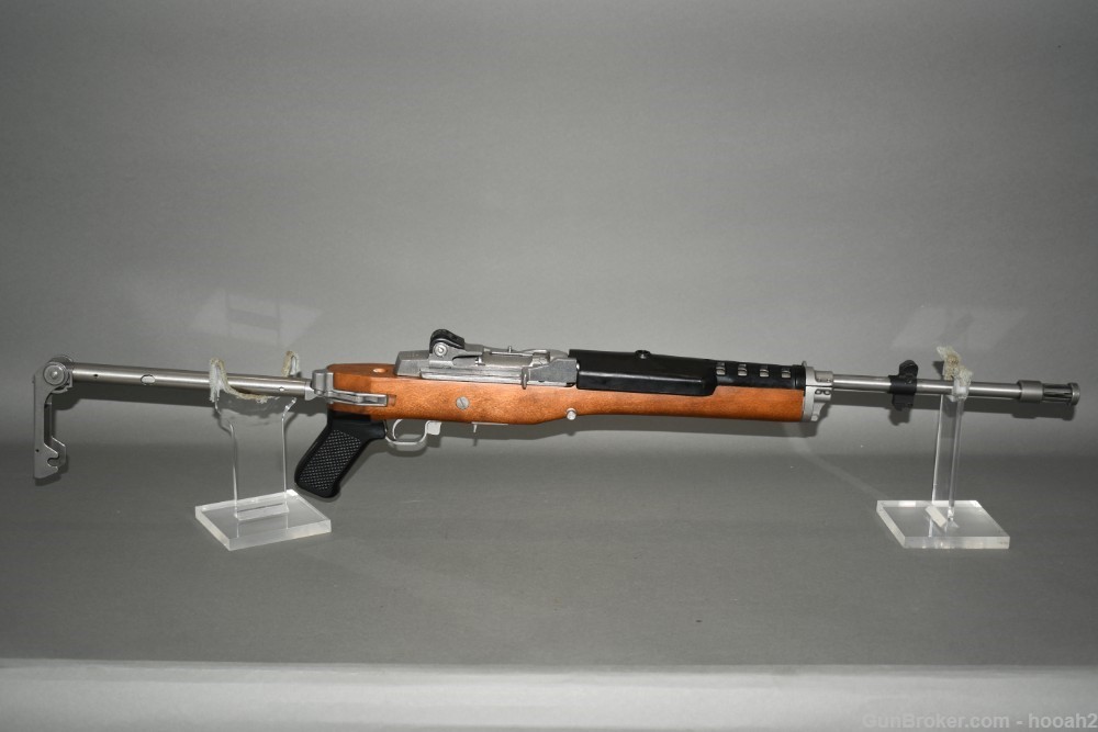Nice Factory Ruger Mini-14 GB Stainless Semi Auto Rifle 223 W Folding Stock-img-0