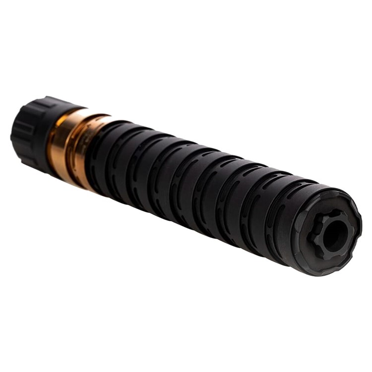 Q, LLC. Erector 9 9mm Modular 1/2-28 Black Piston Silencer SIL-E-9-BLACK-img-1