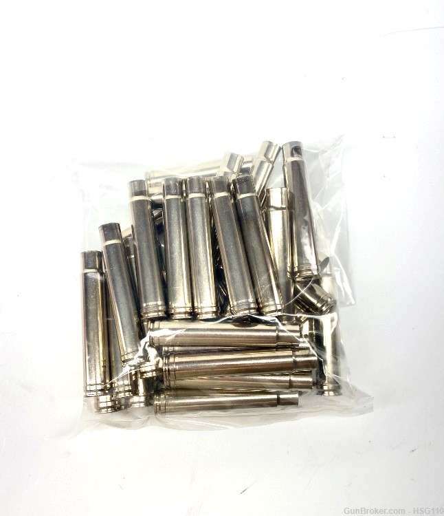  416 Rem Mag Nickel Plated Brass Once Fired (39  Pieces)-img-1