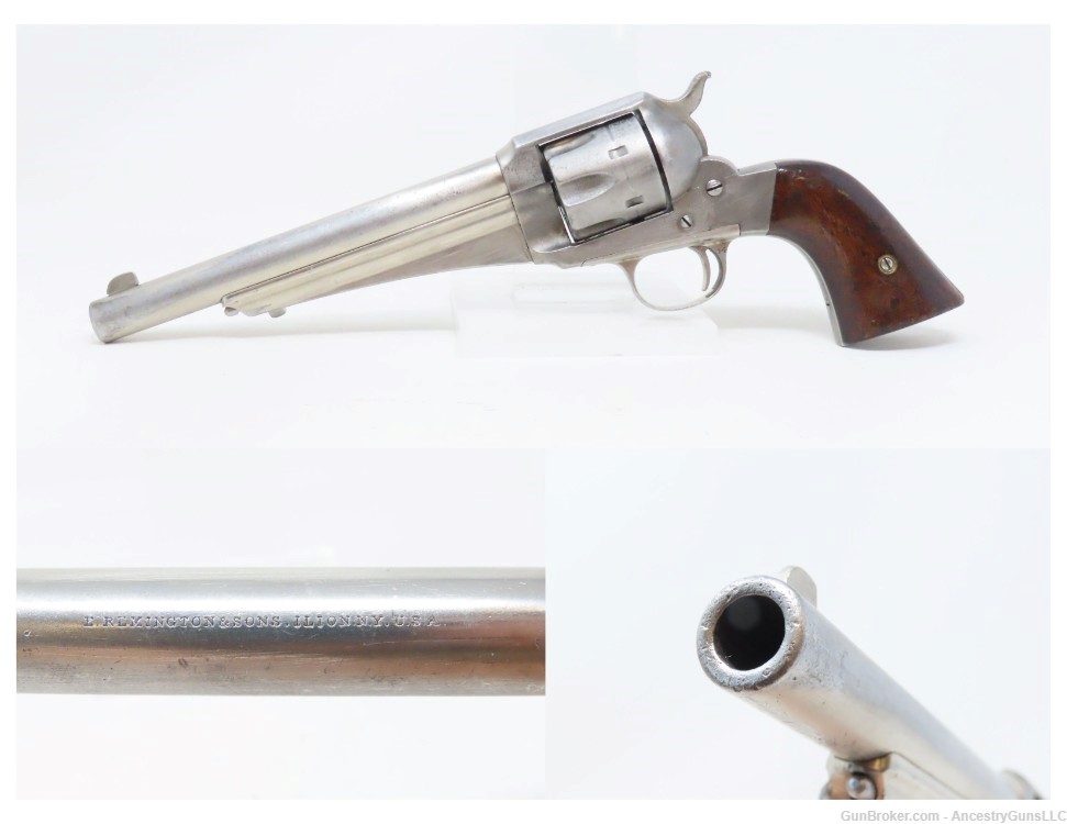 Antique REMINGTON M1875 .44-40 WCF Single Action ARMY Revolver JESSE JAMES -img-0