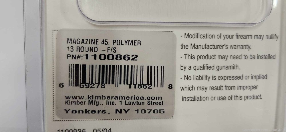 NEW: Kimber .45 ACP Polymer Magazine - 13 Rnd / 1100862-img-2