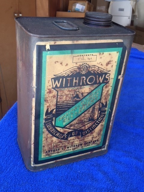 1910-1920 ARTHUR C. WITHROW COMPANY OIL CAN, LOS ANGELES CA, SUPER RARE!-img-0