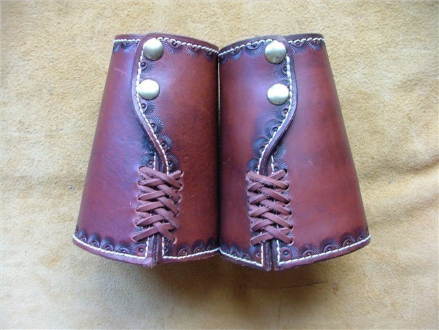cowboy leather wrist cuffs-img-2